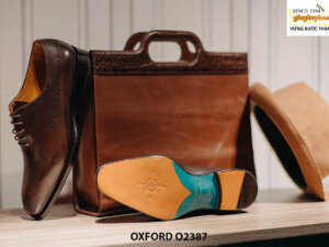Giày tây nam da trơn màu nâu Oxford O2387 005