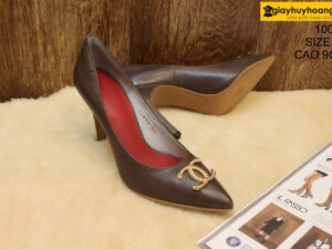 [Size 37] Giày da bò nữ cao gót 9cm Female 10015 003