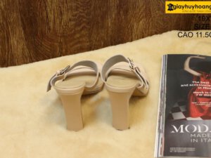 [Size 37] Dép da bò nữ cao gót 11.5cm màu da Female 19XTD 003