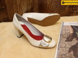 [Size 37] Giày da bò nữ cao gót 8cm Female 600OK703 005