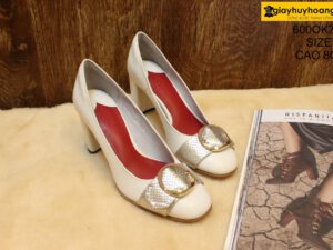 [Size 37] Giày da bò nữ cao gót 8cm Female 600OK703 001