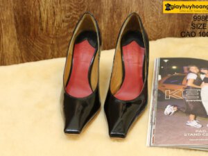 [Size 37] Giày da bò nữ cao gót 10cm đen Female 998650 001
