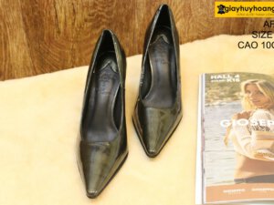 [Size 36] Giày da bò nữ cao gót 10cm đen Female AF95 002