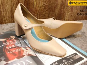 [Size 37] Giày da cao gót nữ cao cấp Female 1777 cao 8cm 006