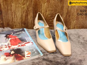 [Size 37] Giày da cao gót nữ cao cấp Female 1777 cao 8cm 001