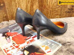 [Size 35] Giày da nữ cao gót xanh Navy Female 5612 cao 7cm 003