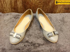 [Size 37] Giày da búp bê nữ màu xám Female LU 002