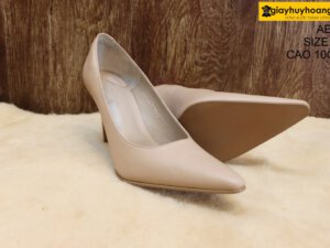 [Size 39] Giày da nữ cao gót màu da Female AE95 cao 10cm 005