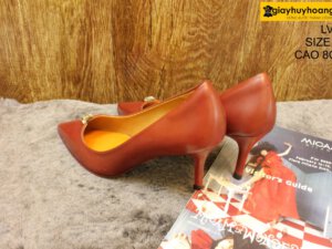 [Size 37] Giày da nữ cao gót 8cm màu đỏ Female LV01 005