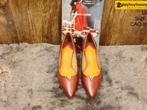 [Size 37] Giày da nữ cao gót 8cm màu đỏ Female LV01 003