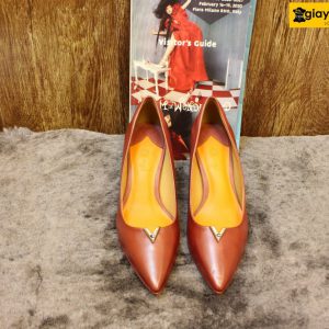 [Size 37] Giày da nữ cao gót 8cm màu đỏ Female LV01 003