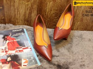 [Size 37] Giày da nữ cao gót 8cm màu đỏ Female LV01 002