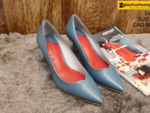 [Size 37] Giày da nữ cao gót 8cm màu navy Female LV01 001