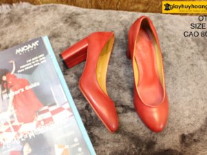 [Size 35] Giày da nữ cao gót 8cm màu đỏ Female OT07 002