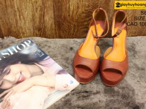 [Size 36] Giày da nữ cao gót 10cm đỏ đô Female S801 006