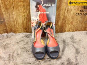 [Size 36] Giày da nữ cao gót 10cm navy Female S801 003