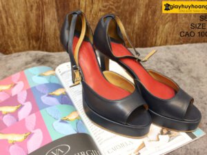[Size 36] Giày da nữ cao gót 10cm navy Female S801 001