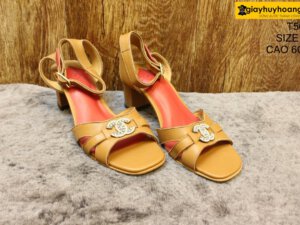 [Size 37] Giày da nữ cao gót 6cm màu bò Female T50M 001