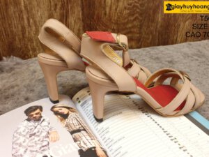 [Size 37] Giày da nữ cao gót 7cm màu hồng Female T50M 004