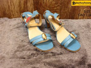 [Size 37] Giày da nữ cao gót 7cm màu navy Female T50M 001