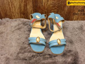 [Size 37] Giày da nữ cao gót 7cm màu navy Female T50M 002