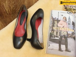 [Size 34.37] Giày da bò nữ cao gót 6cm Female F21001 006