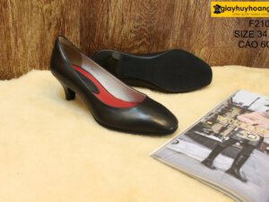 [Size 34.37] Giày da bò nữ cao gót 6cm Female F21001 005