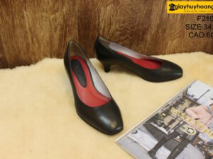 [Size 34.37] Giày da bò nữ cao gót 6cm Female F21001 003