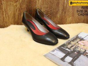 [Size 34.37] Giày da bò nữ cao gót 6cm Female F21001 001