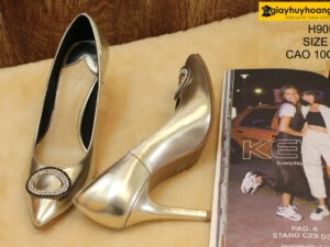 [Size 37] Giày da bò nữ cao gót 10cm Female H90ES 002