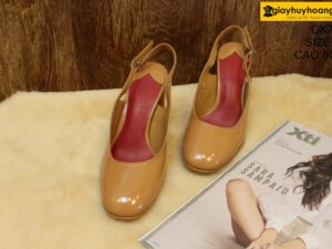 [Size 37] Giày da nữ gót cao 8cm cam Female OK703 001
