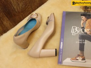 [Size 37] Giày da nữ gót cao 8cm hồng Female OK703 004