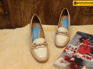 [Size 37] Giày da nữ gót cao 8cm hồng Female OK703 001