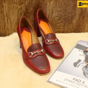 [Size 37] Giày da nữ gót cao 8cm đỏ Female OK703 004