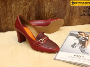 [Size 37] Giày da nữ gót cao 8cm đỏ Female OK703 003