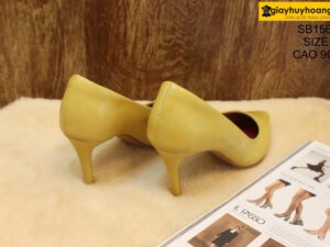[Size 37] Giày da nữ gót cao 9cm vàng Female SB15612 002