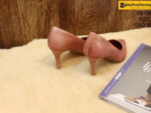 [Size 37] Giày da nữ gót cao 9cm hồng Female SB15612 003