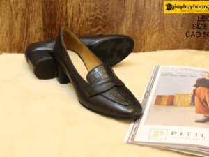 [Size 37] Giày da bò nữ gót cao 5cm Female LE003 003