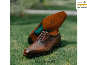Giày da nam đánh màu thủ công màu bò Oxford O2371 006