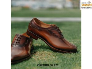 Giày da nam đánh màu thủ công màu bò Oxford O2371 004