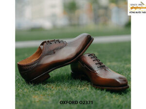 Giày da nam đánh màu thủ công màu bò Oxford O2371 003