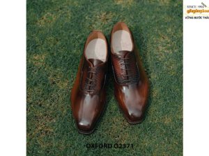 Giày da nam đánh màu thủ công màu bò Oxford O2371 001