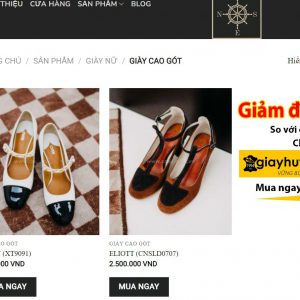 Banner mua giày nữ giảm đến 50% tại giayhuyhoangvn
