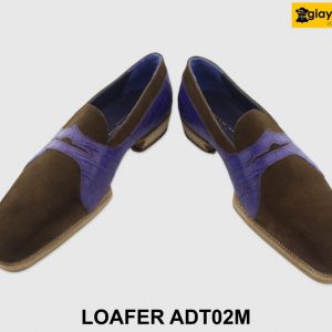 [Outlet size 40] Giày lười nam da lộn tím Loafer ADT02M 003