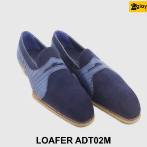 [Outlet size 40] Giày lười nam da lộn Navy Loafer ADT02M 003