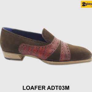 [Outlet size 40.41] Giày lười nam da lộn nâu Loafer ADT03M 001