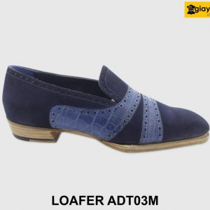 [Outlet size 40] Giày lười nam da lộn xanh navy Loafer ADT03M 001