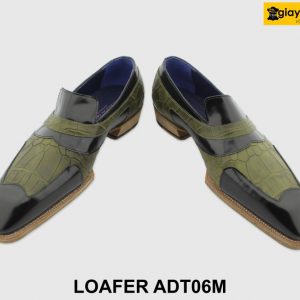 [Outlet size 40] Giày lười da nam cao cấp xanh rêu Loafer ADT06M 005