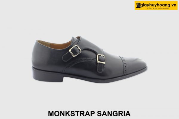 [Outlet size 38.42] Giày da nam công sở đen Monkstrap SANGRIA 001