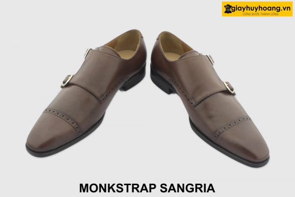 [Outlet size 40] Giày da nam công sở nâu Monkstrap SANGRIA 003